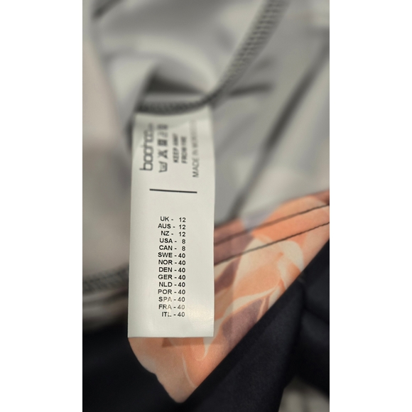 Boohoo Orange Asymmetrical Sheath Dress Puff Sleeve - Picture 5 of 6